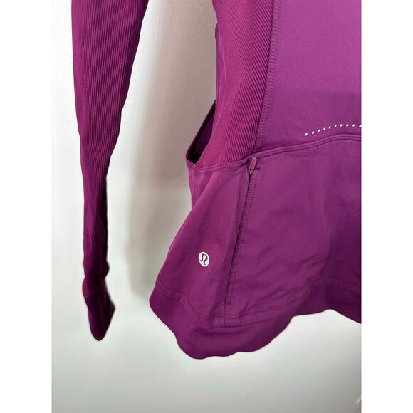 Lululemon Far and Free Jacket Marvel Purple Size 4 Hooded Athletic Running Yoga - Picture 12 of 12
